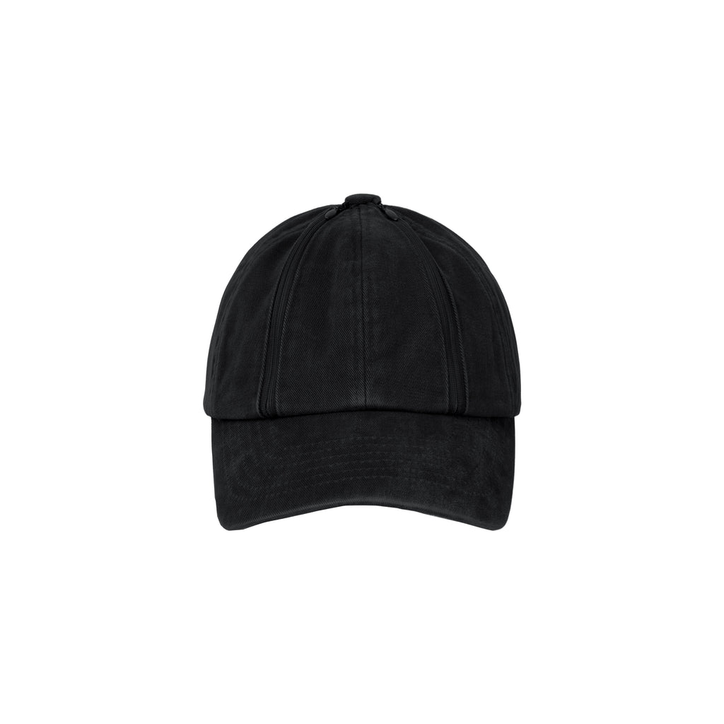 Double Zip Washed Cap (Black)