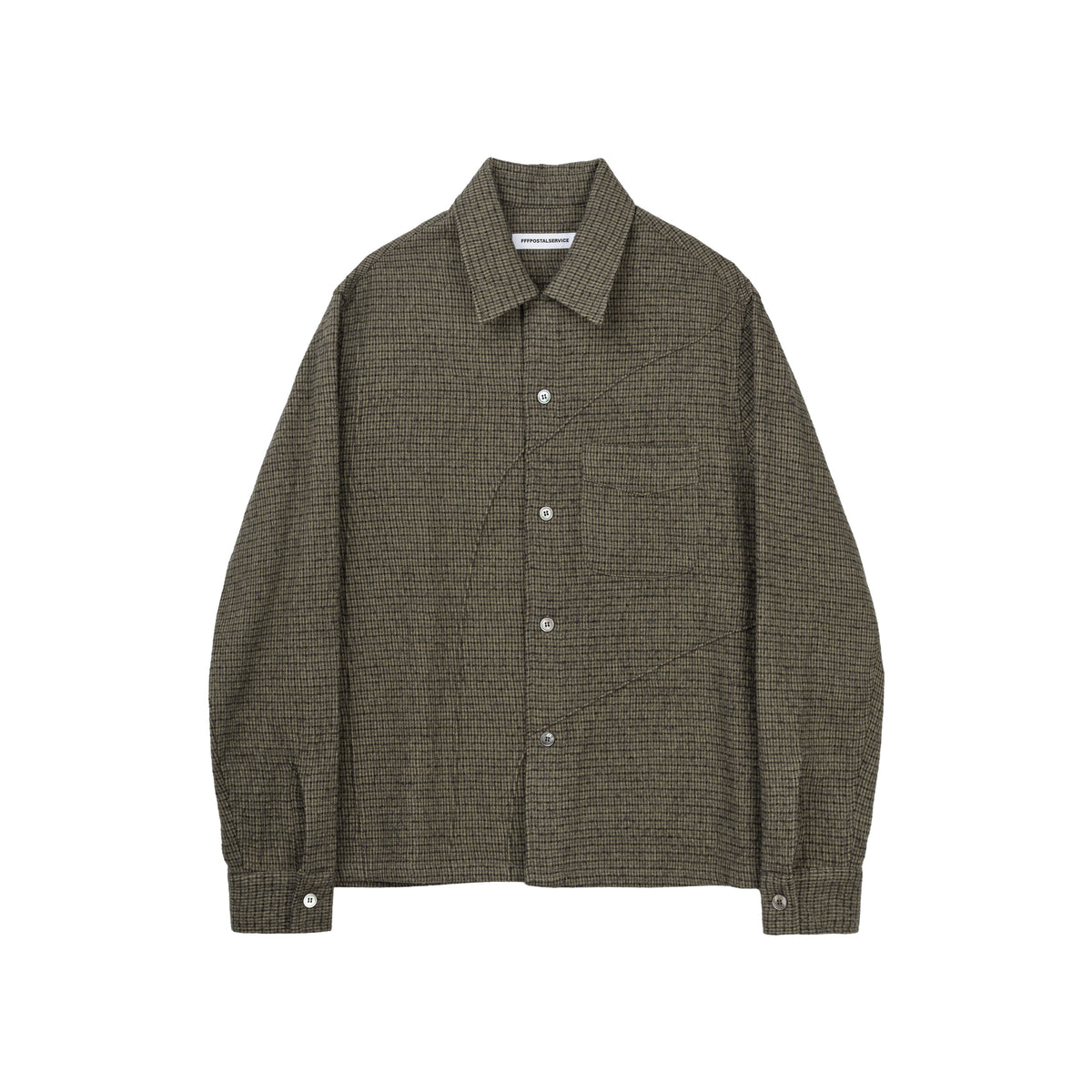 Wool Diffraction Over Shirt (Brown Check)
