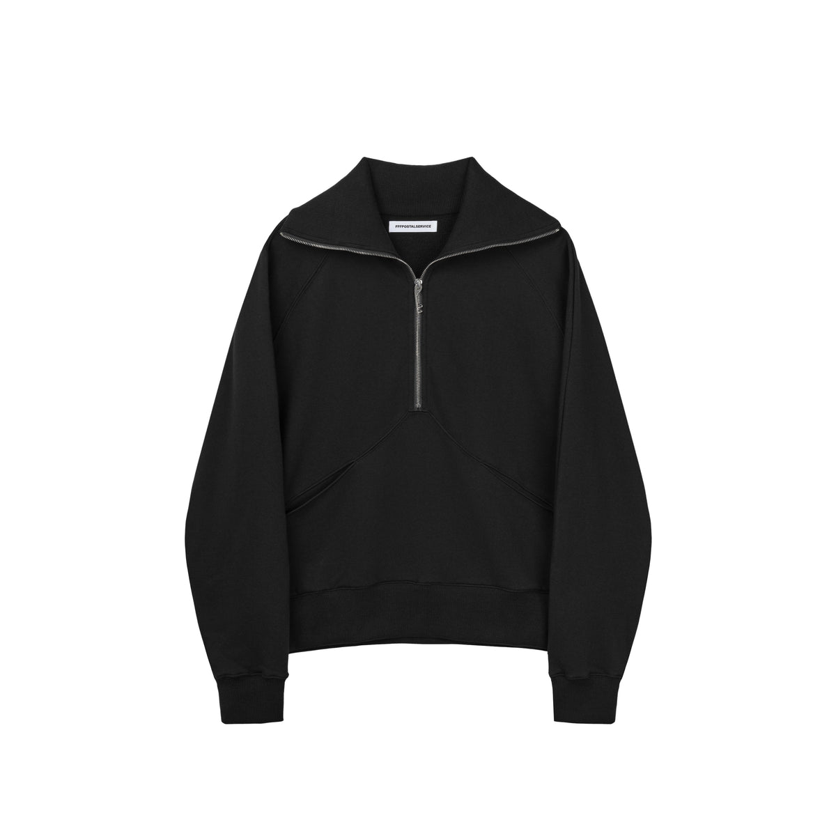 High Neck Quarter Zip Sweater (Black)