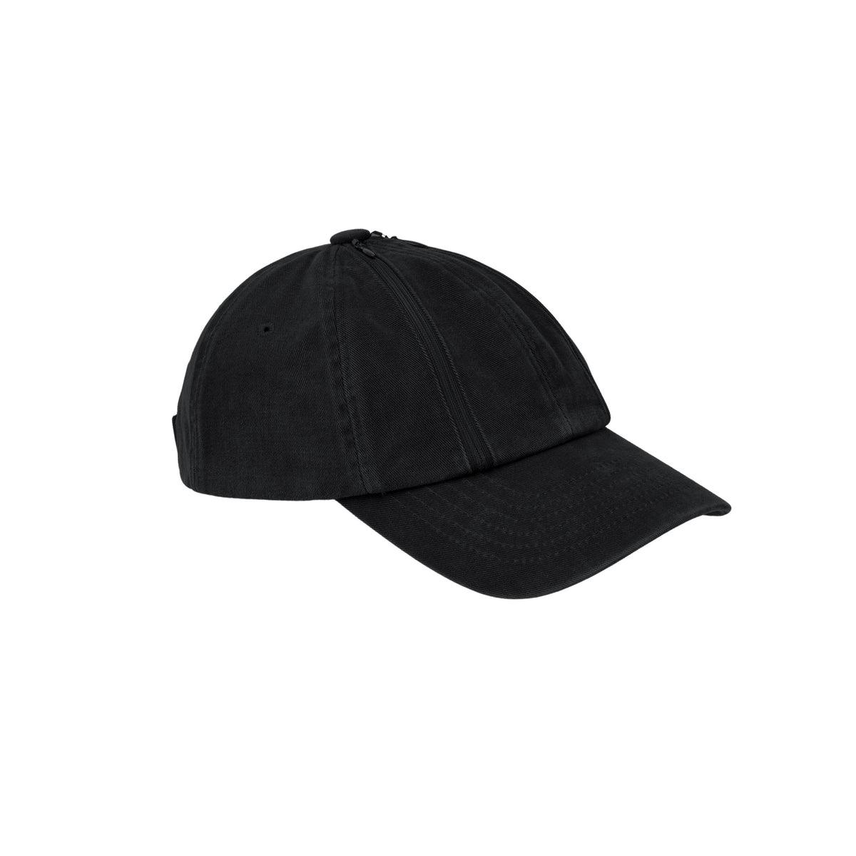 Double Zip Washed Cap (Black)