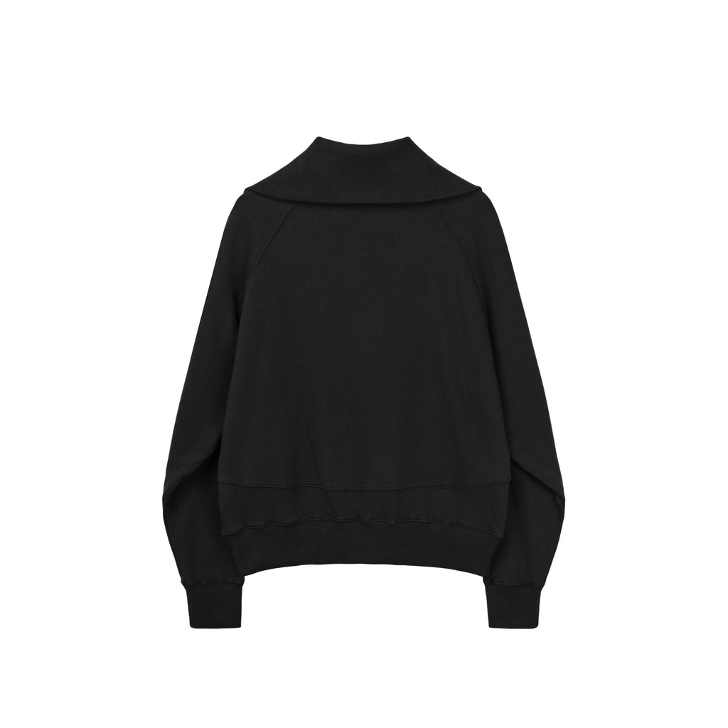 High Neck Quarter Zip Sweater (Black)