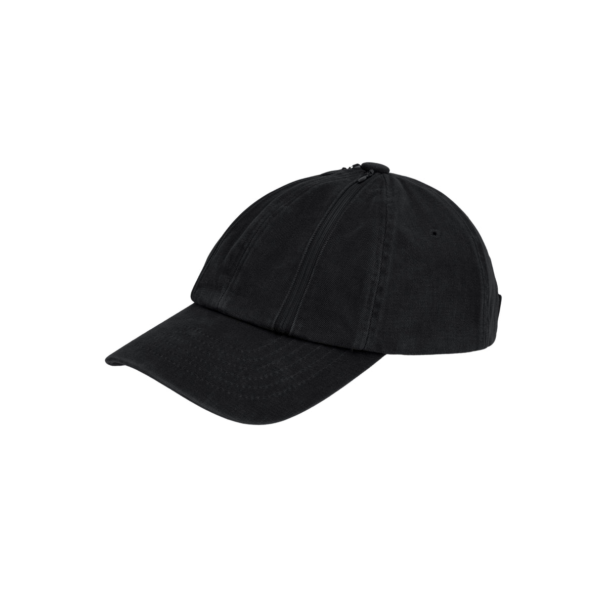 Double Zip Washed Cap (Black)