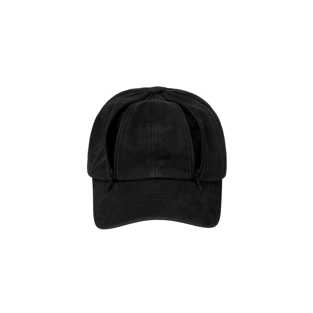 Double Zip Washed Cap (Black)