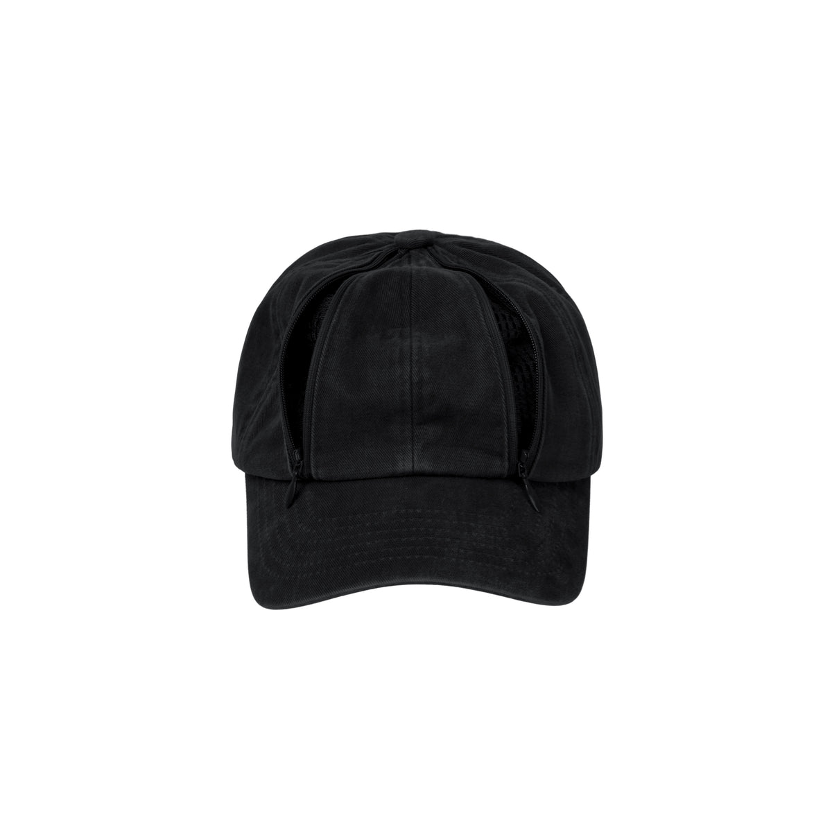 Double Zip Washed Cap (Black)