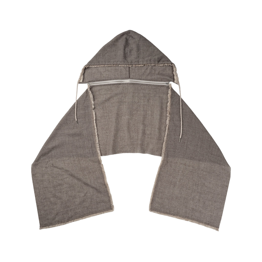 Hooded Zip Scarf (Ivory)