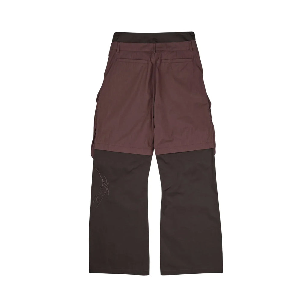Bolsu Double Layered Trousers (Blood Red/Fondant Brown)