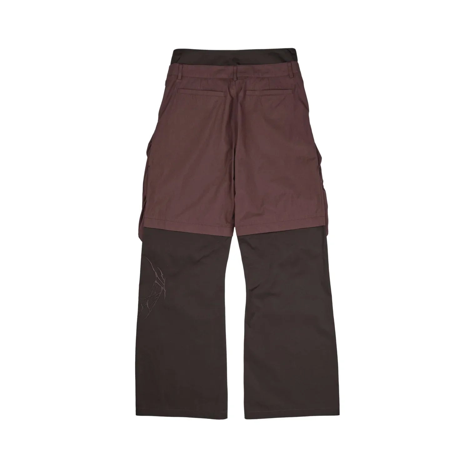 Bolsu Double Layered Trousers (Blood Red/Fondant Brown)