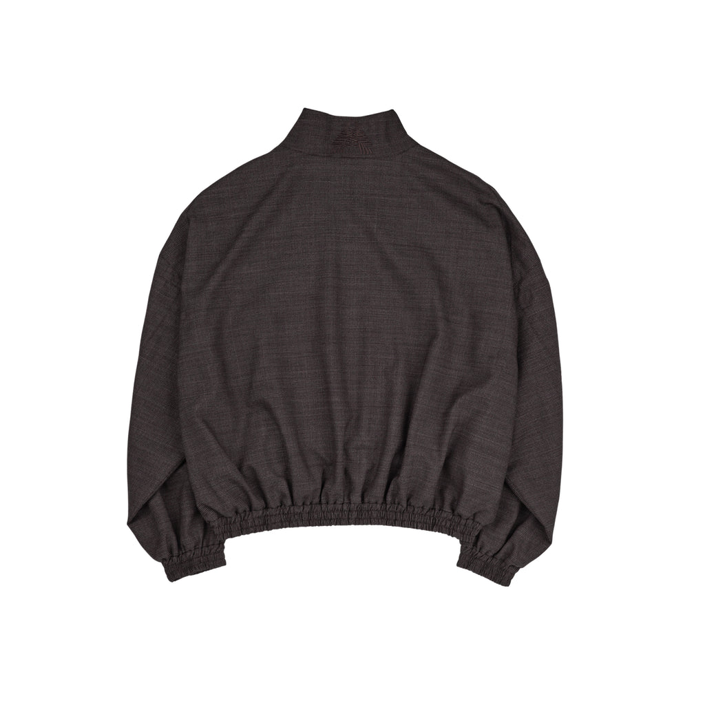 Vented OS Track Jacket (Brown Wool Houndstooth)