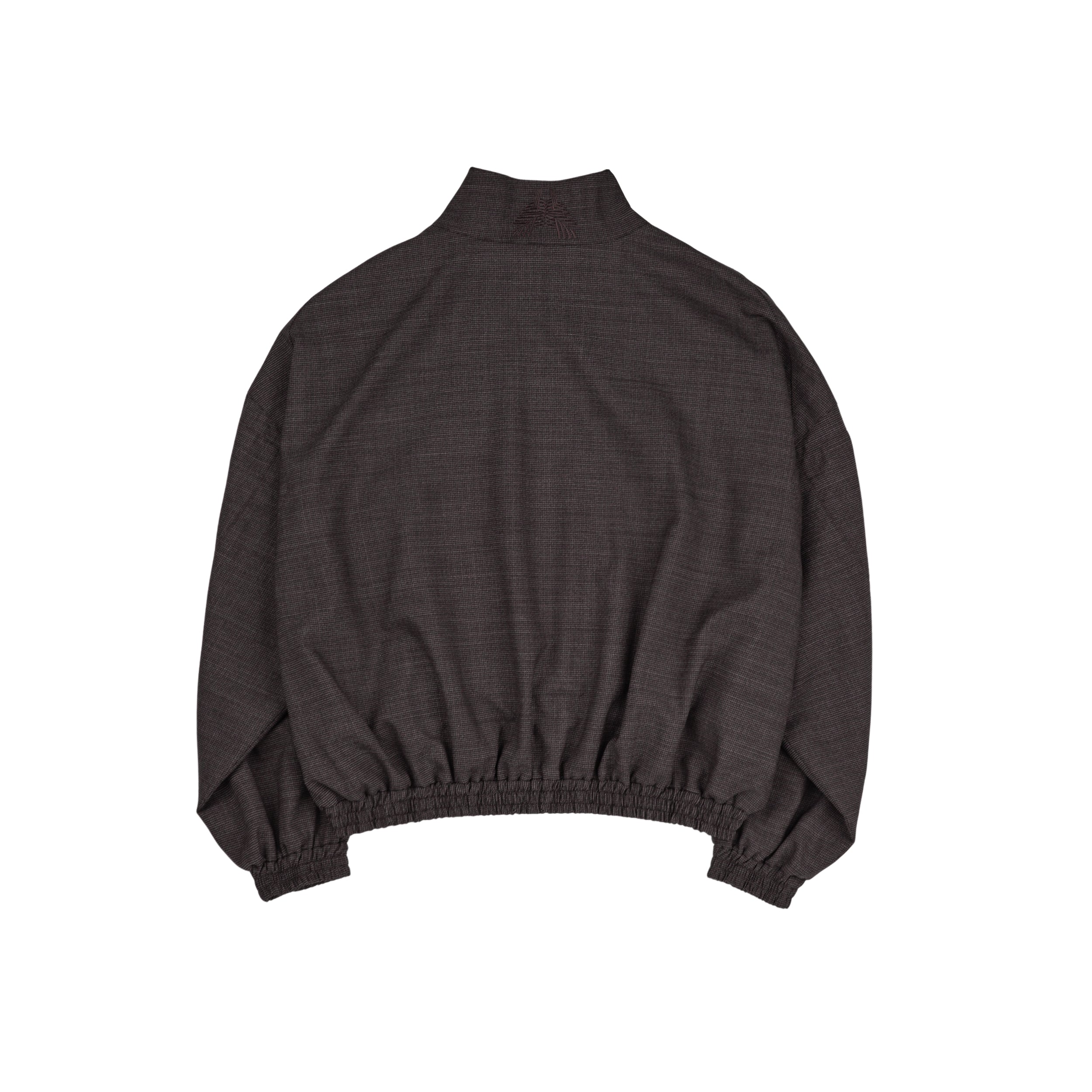 Vented OS Track Jacket (Brown Wool Houndstooth)
