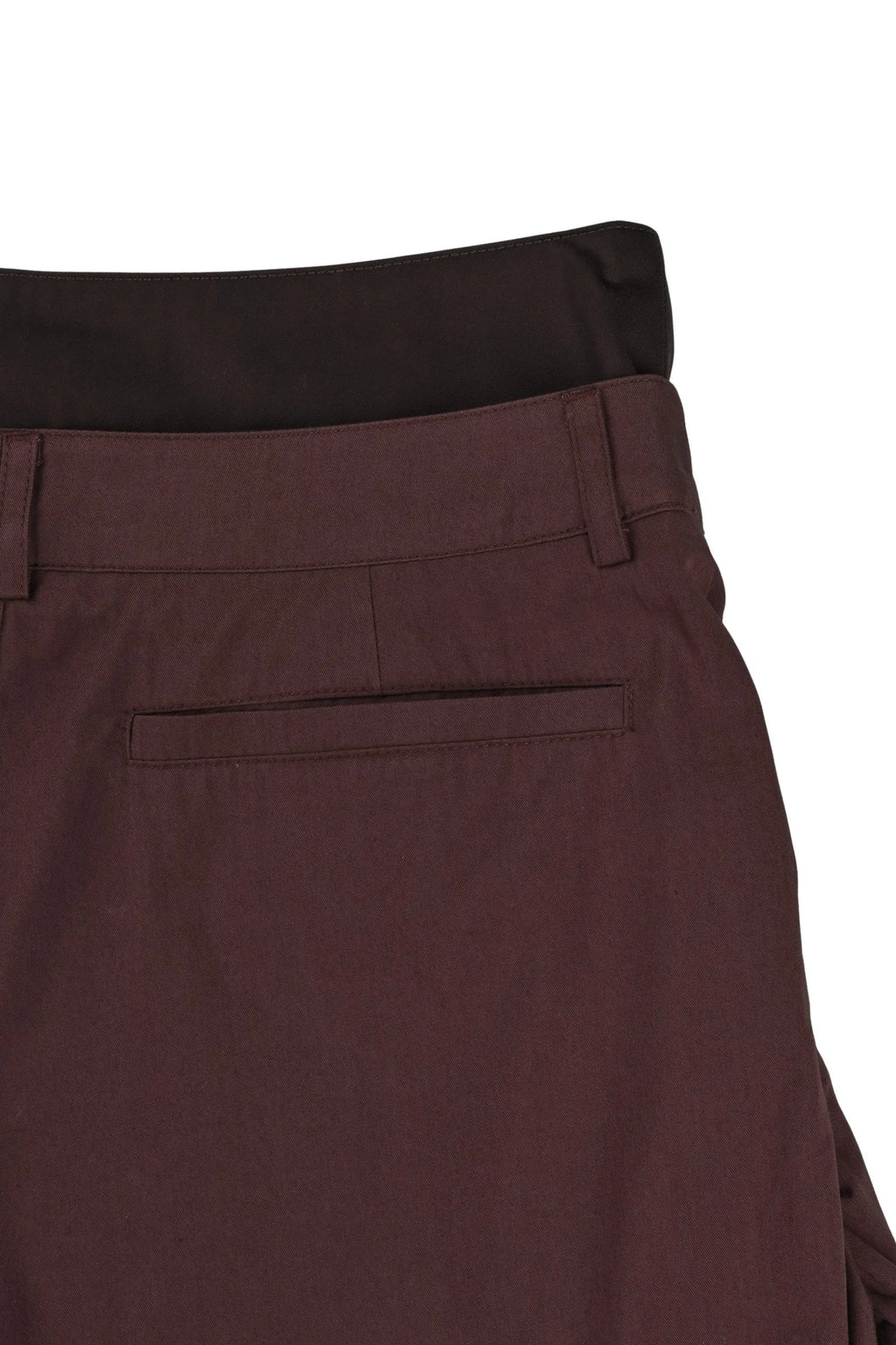 Bolsu Double Layered Trousers (Blood Red/Fondant Brown)