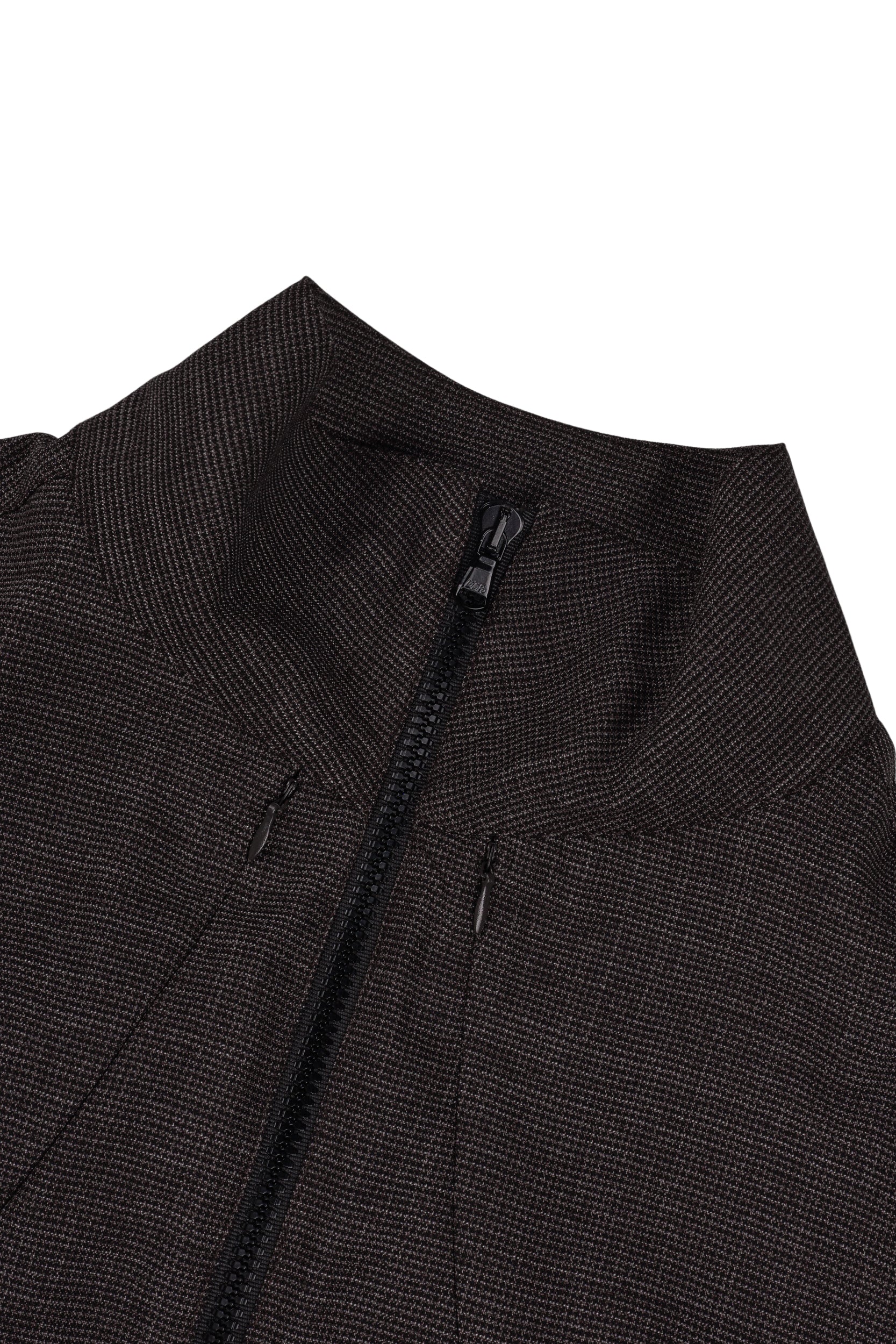 Vented OS Track Jacket (Brown Wool Houndstooth)
