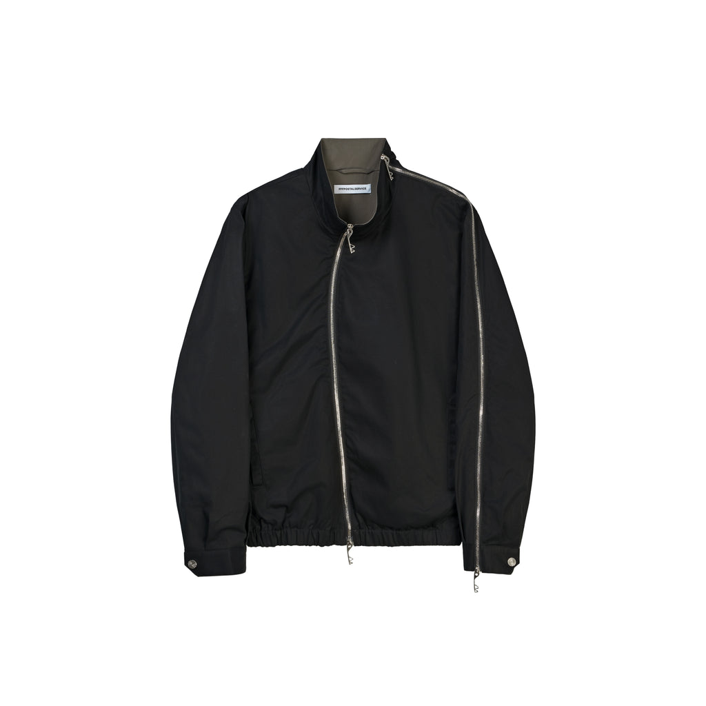 Asymmetrical Operator Zip Jacket (Black)