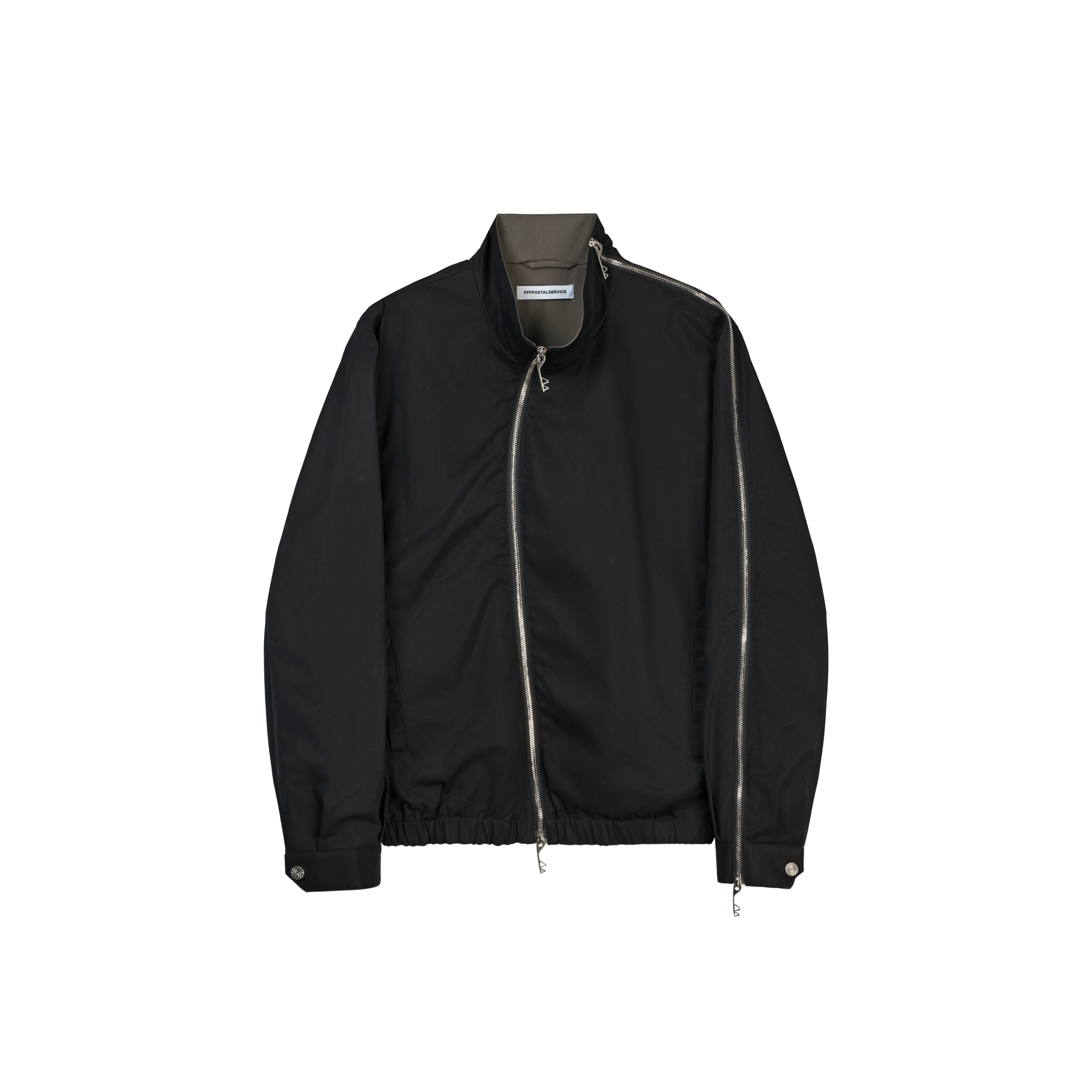 Asymmetrical Operator Zip Jacket (Black)