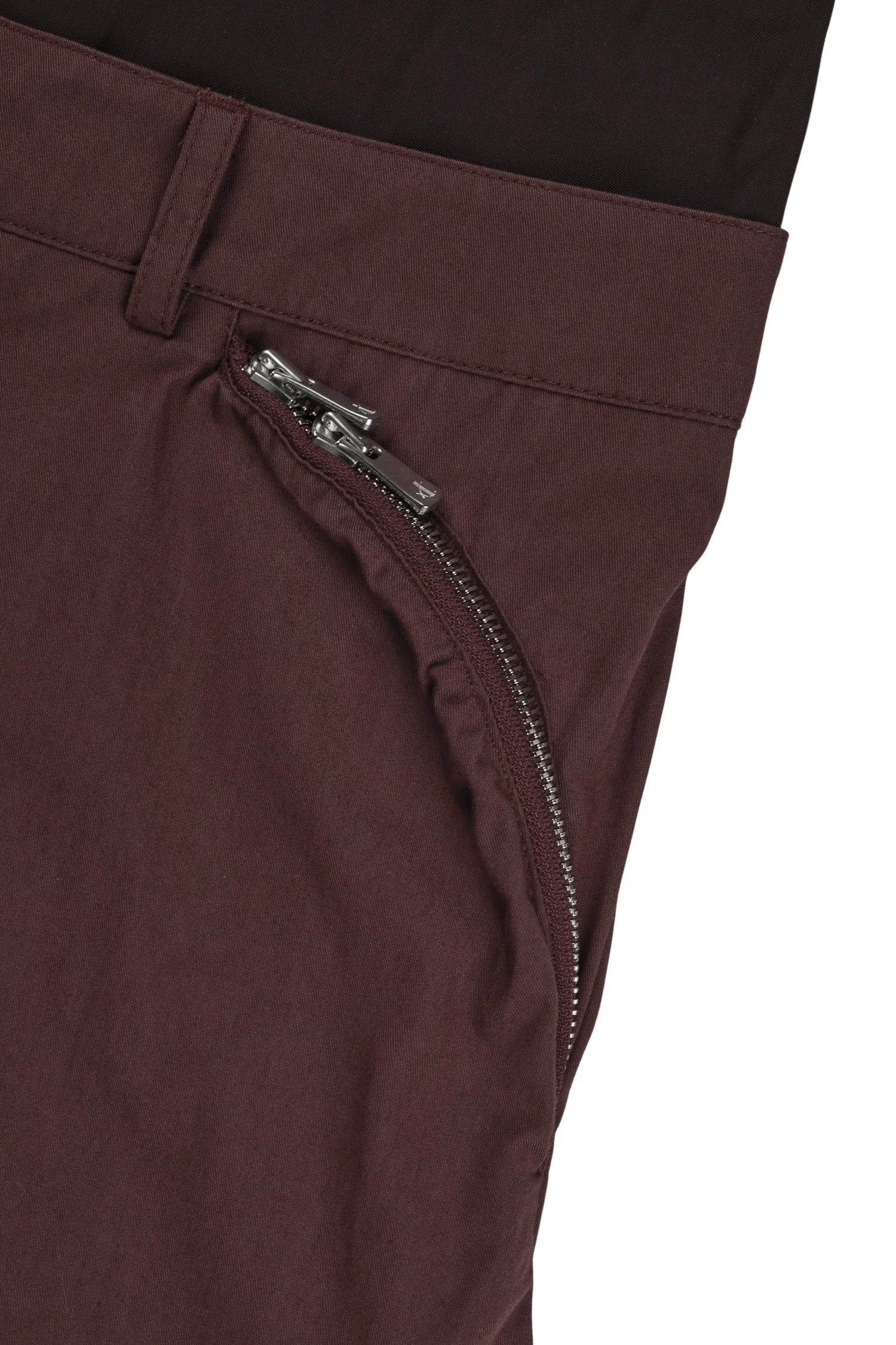Bolsu Double Layered Trousers (Blood Red/Fondant Brown)