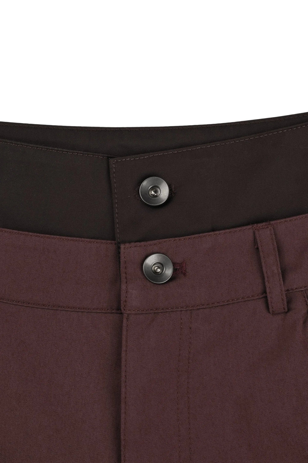 Bolsu Double Layered Trousers (Blood Red/Fondant Brown)