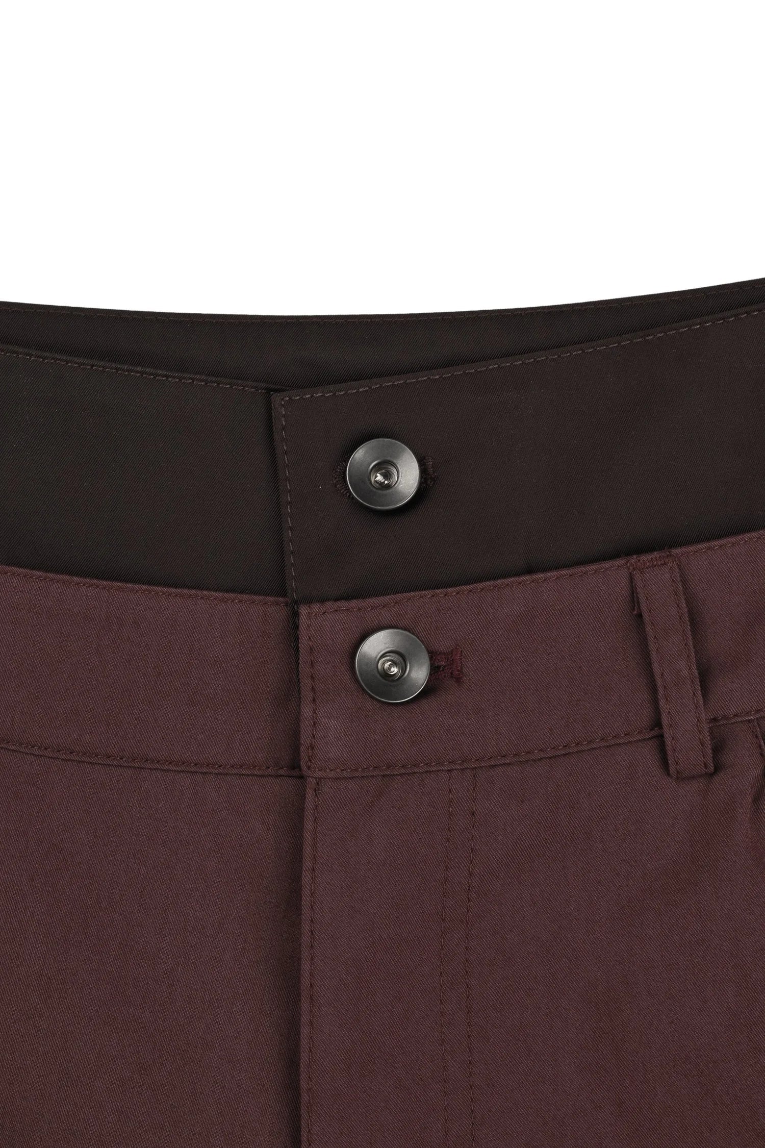 Bolsu Double Layered Trousers (Blood Red/Fondant Brown)