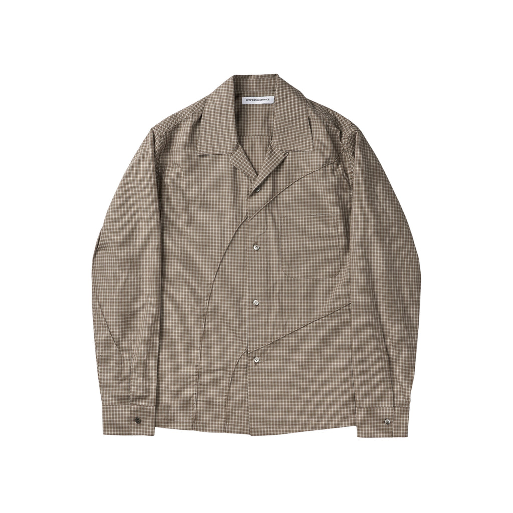 Diffraction Button Up Shirt (Beige Multi)