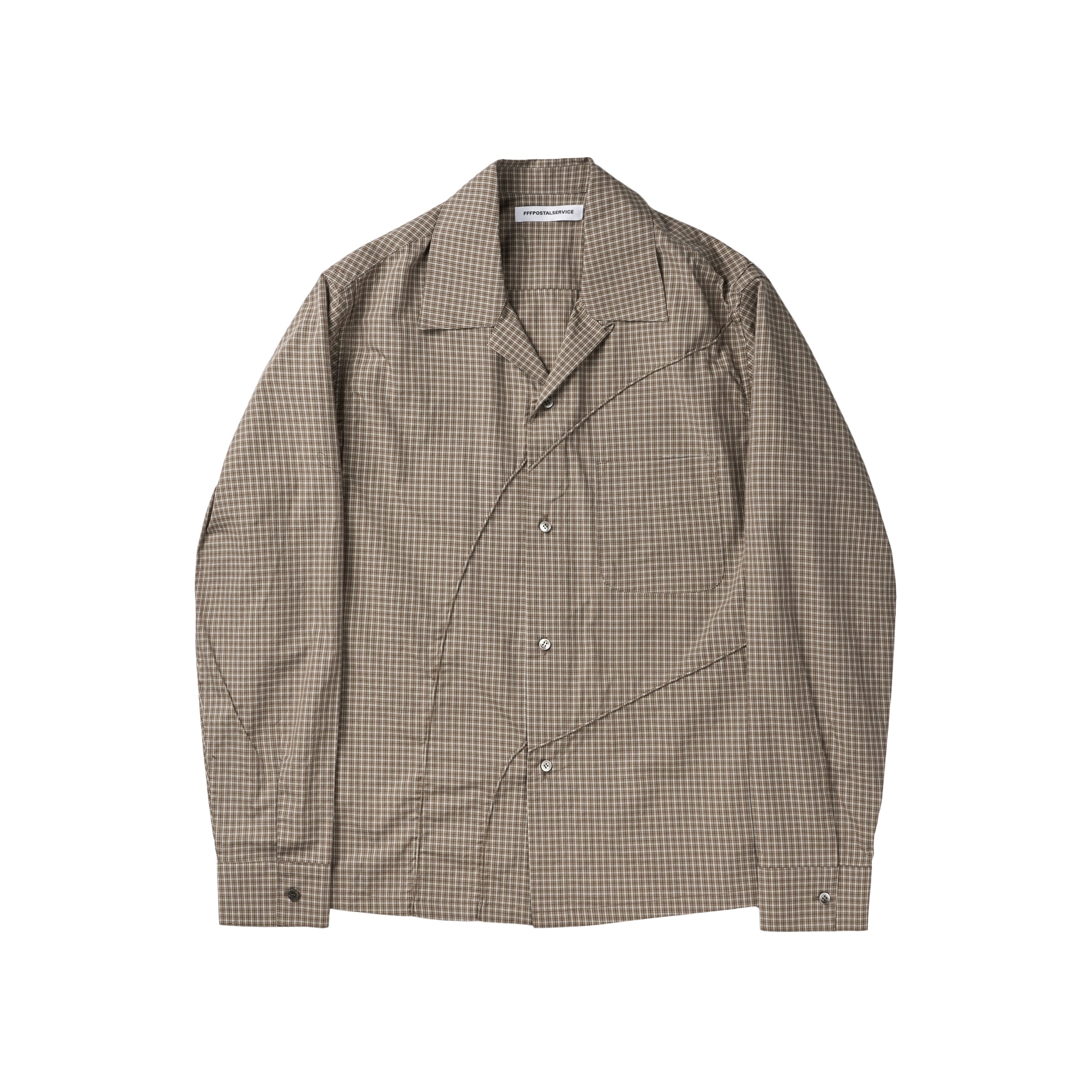 Diffraction Button Up Shirt (Beige Multi)