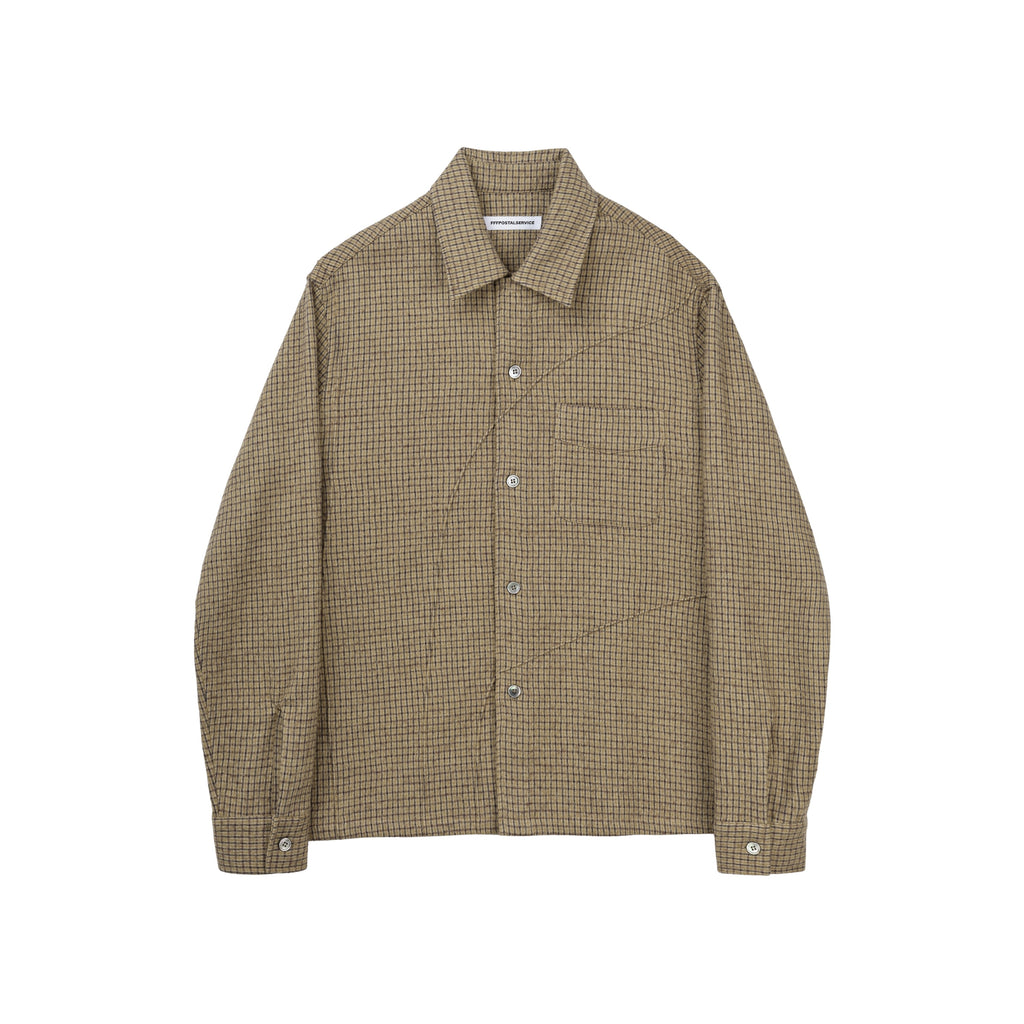 Wool Diffraction Over Shirt (Beige Check)