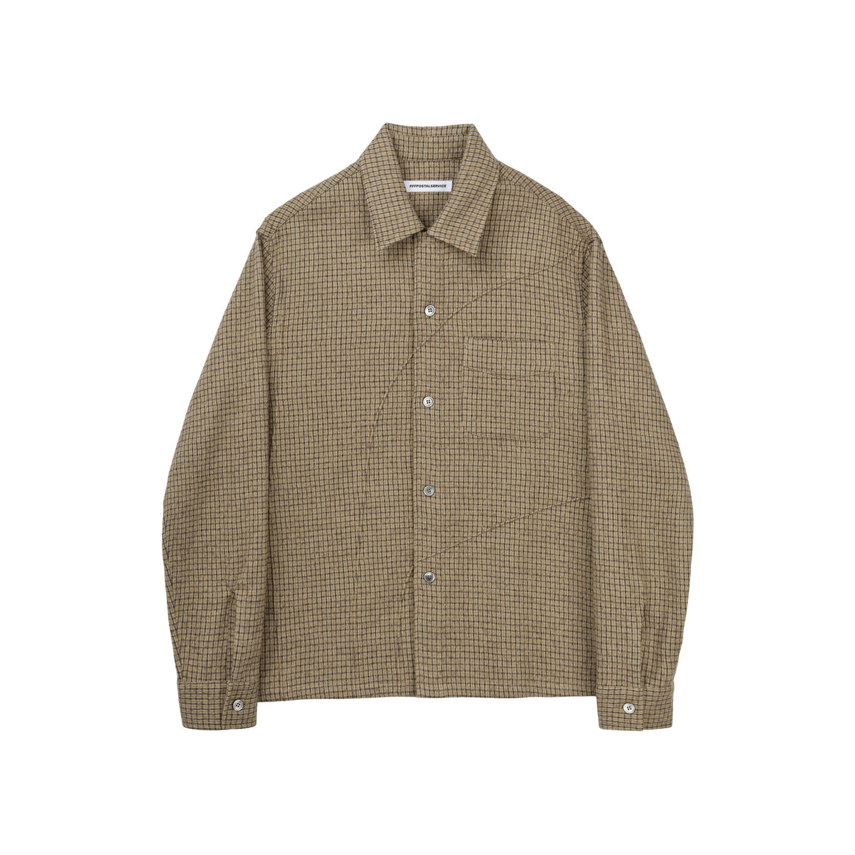 Wool Diffraction Over Shirt (Beige Check)