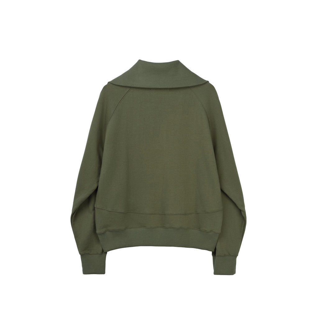 High Neck Quarter Zip Sweater (Army)