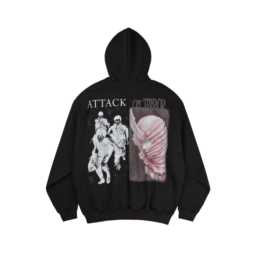 'Attack On Terror' OS Curved Zip Up Hoodie (Black)