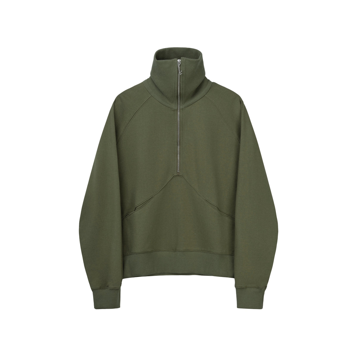High Neck Quarter Zip Sweater (Army)