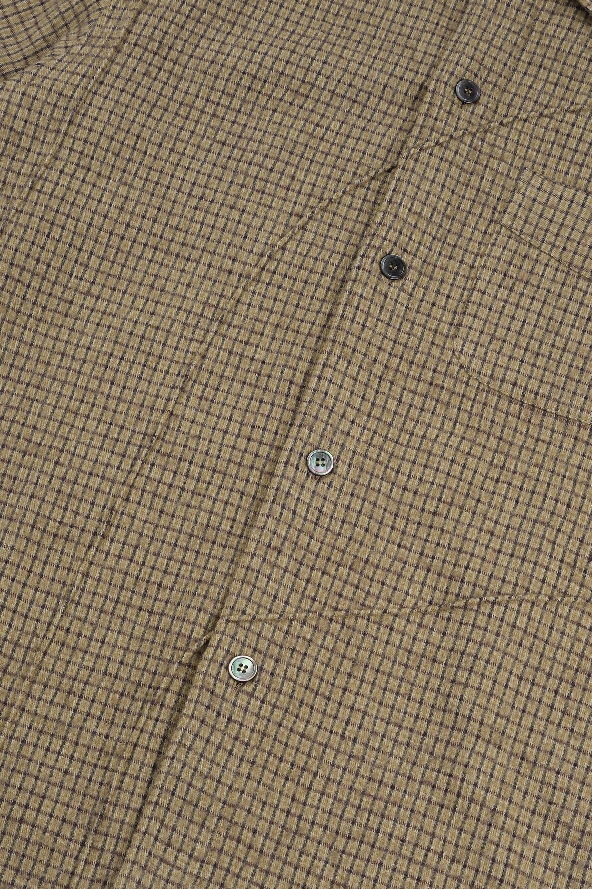Wool Diffraction Over Shirt (Beige Check)