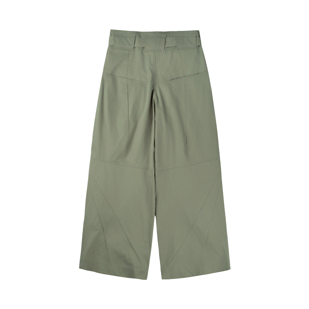 Wide Belted Trousers (Sage)
