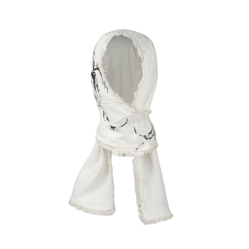 Bolsu Mini Hooded Scarf (White) Webstore Exclusive