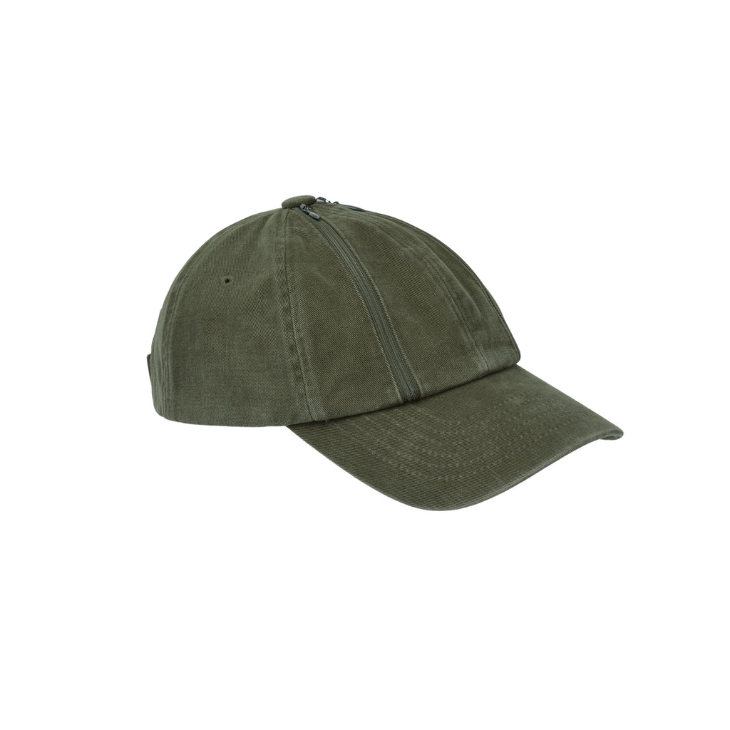 Double Zip Washed Cap (Army Green)