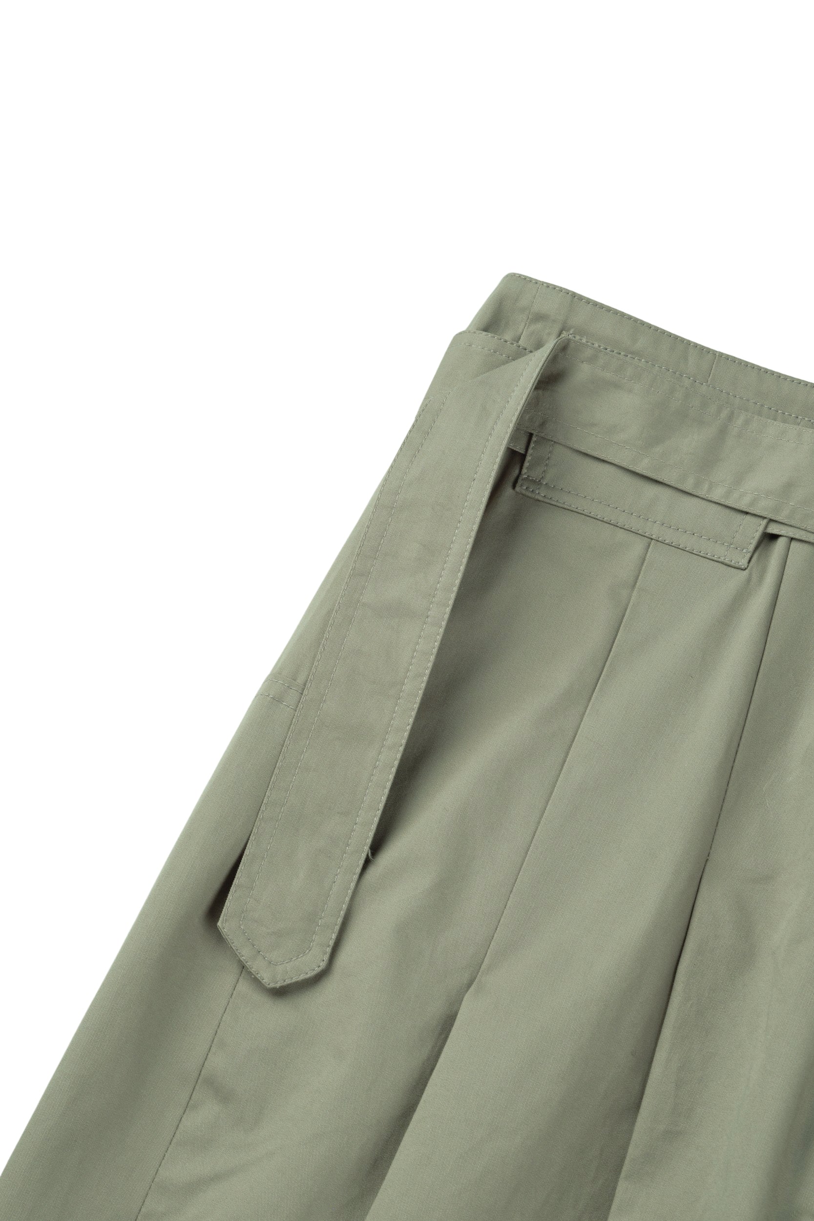 Wide Belted Trousers (Sage)
