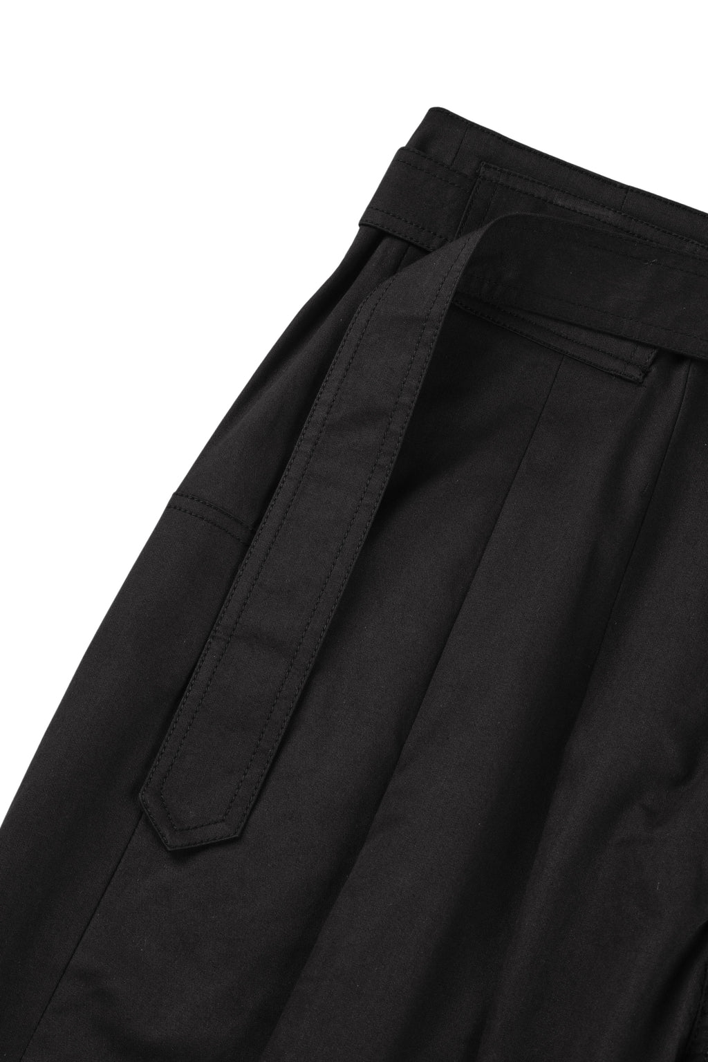 Wide Belted Trousers (Black)