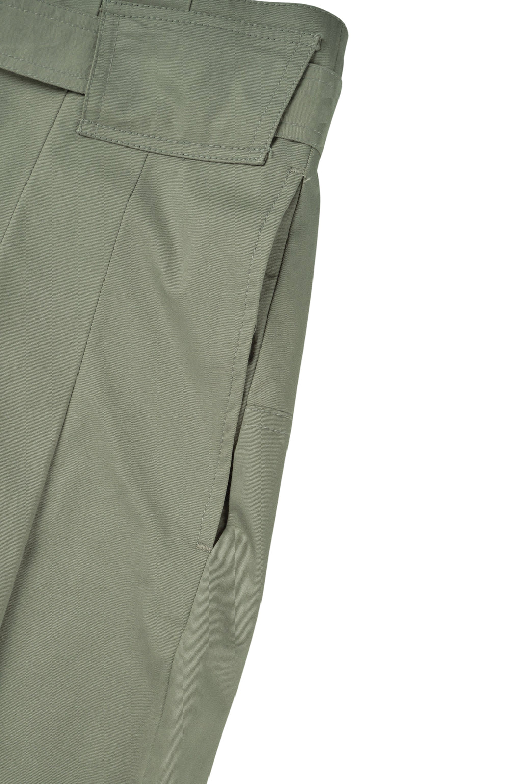 Wide Belted Trousers (Sage)