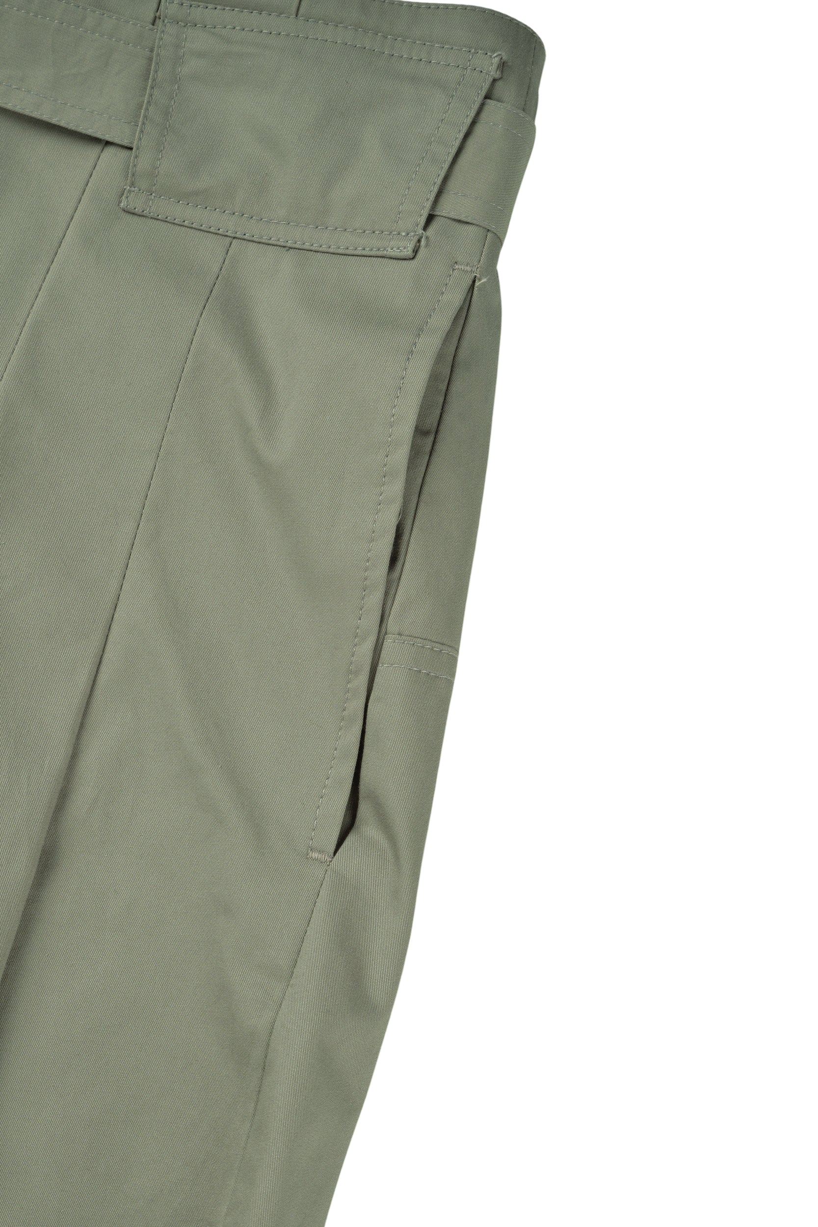 Wide Belted Trousers (Sage)