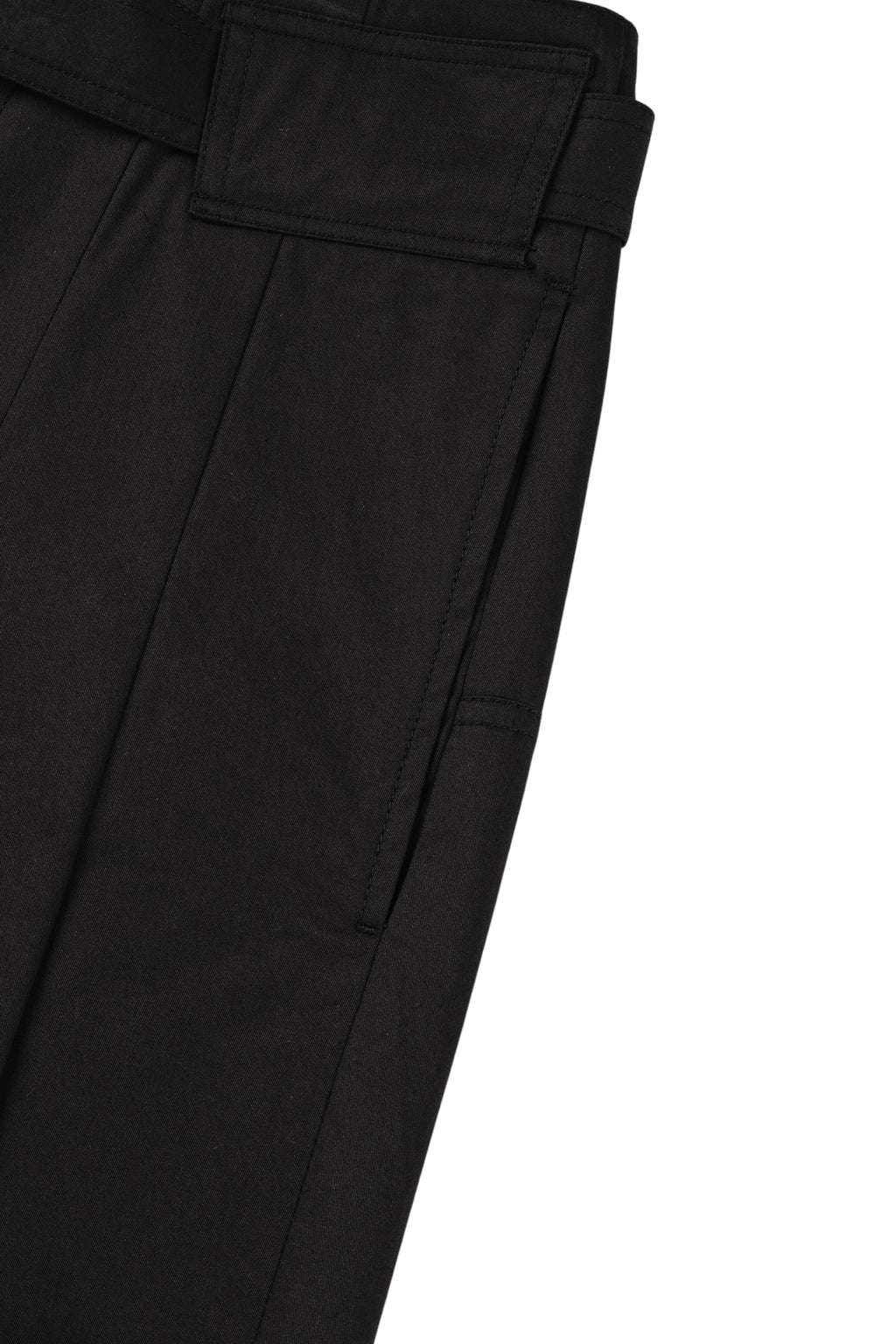 Wide Belted Trousers (Black)