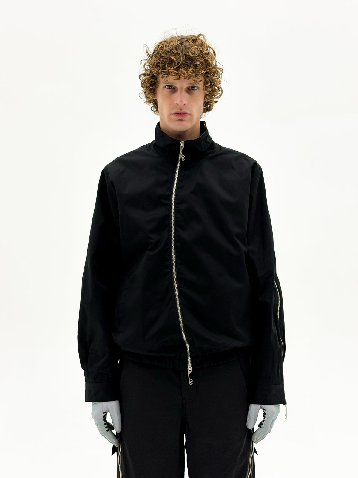 Asymmetrical Operator Zip Jacket (Black)