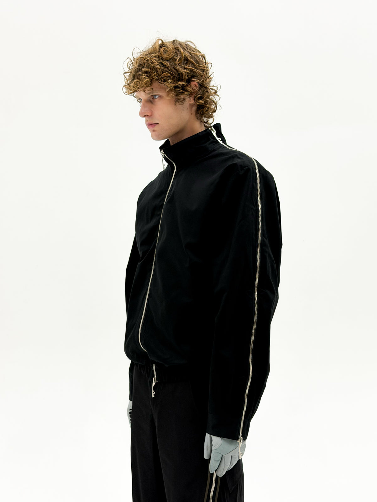 Asymmetrical Operator Zip Jacket (Black)
