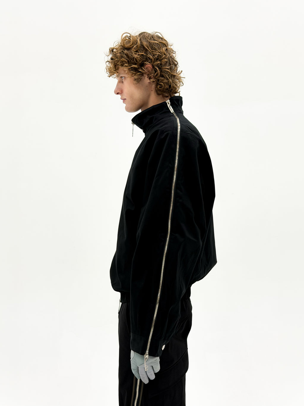 Asymmetrical Operator Zip Jacket (Black)