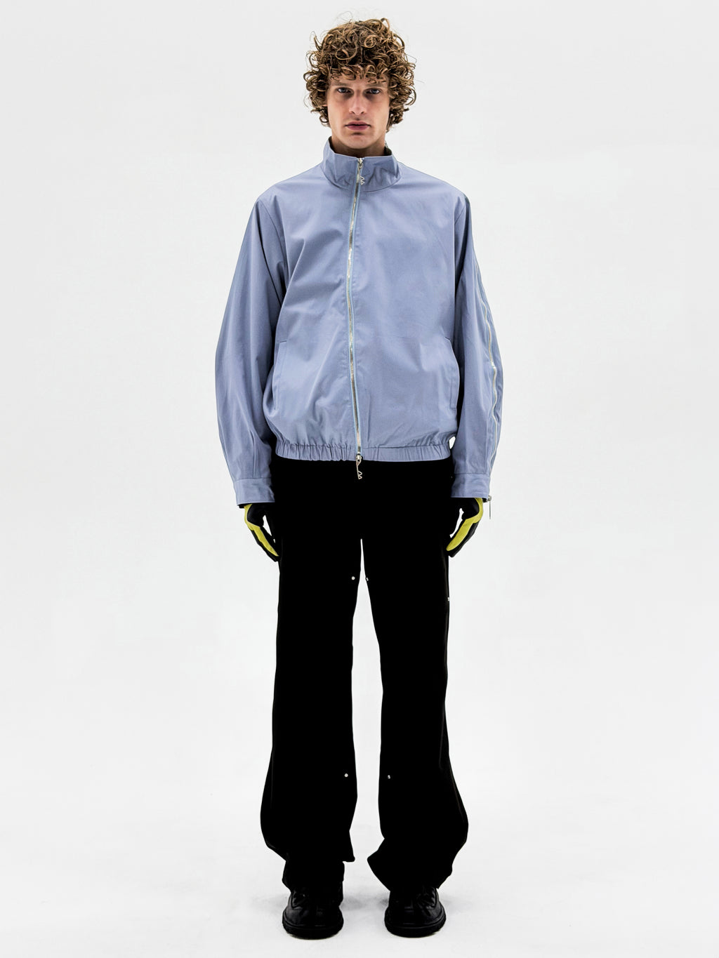 Asymmetrical Operator Zip Jacket (Sky Blue) Online Exclusive