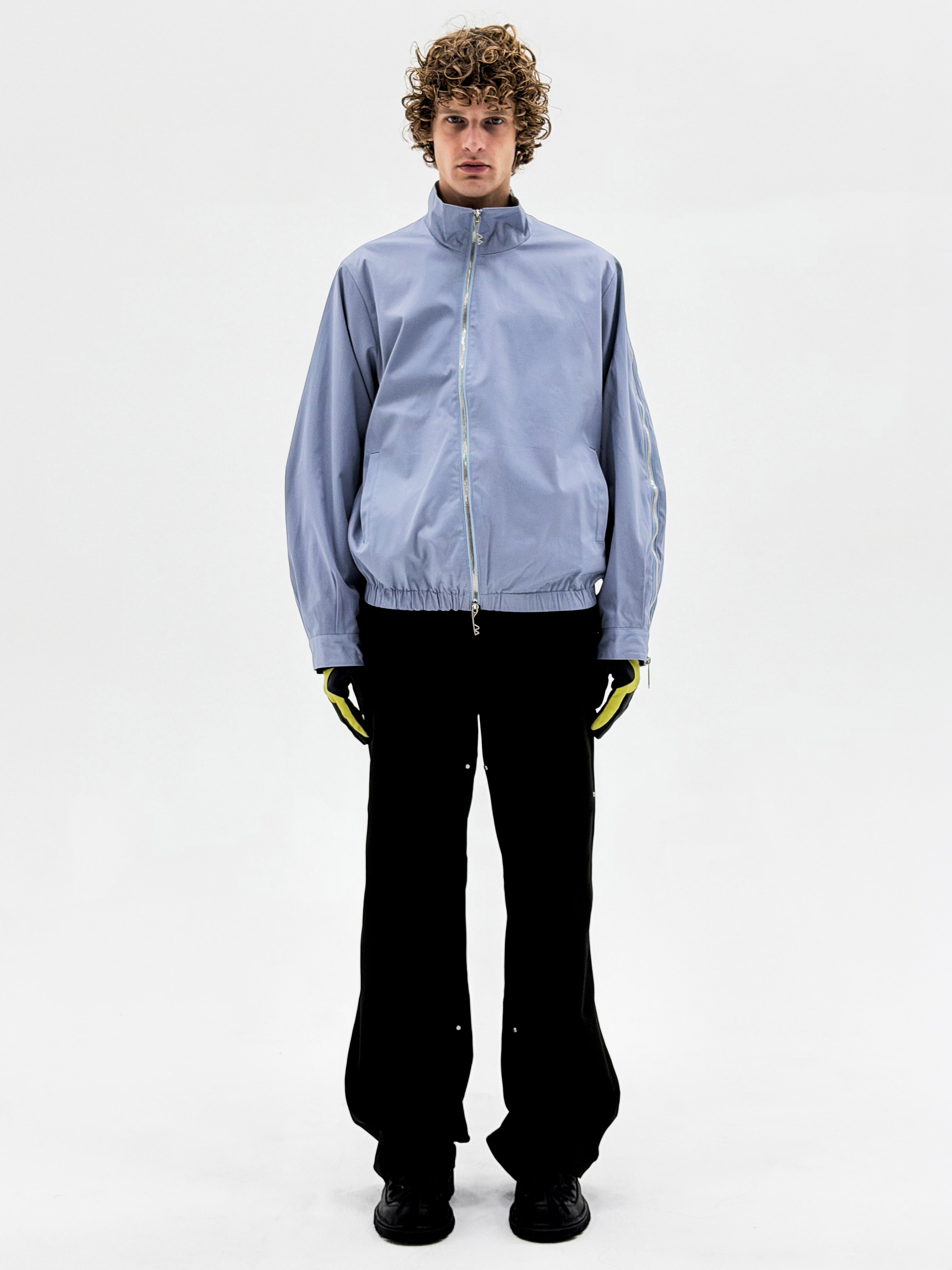 Asymmetrical Operator Zip Jacket (Sky Blue) Online Exclusive