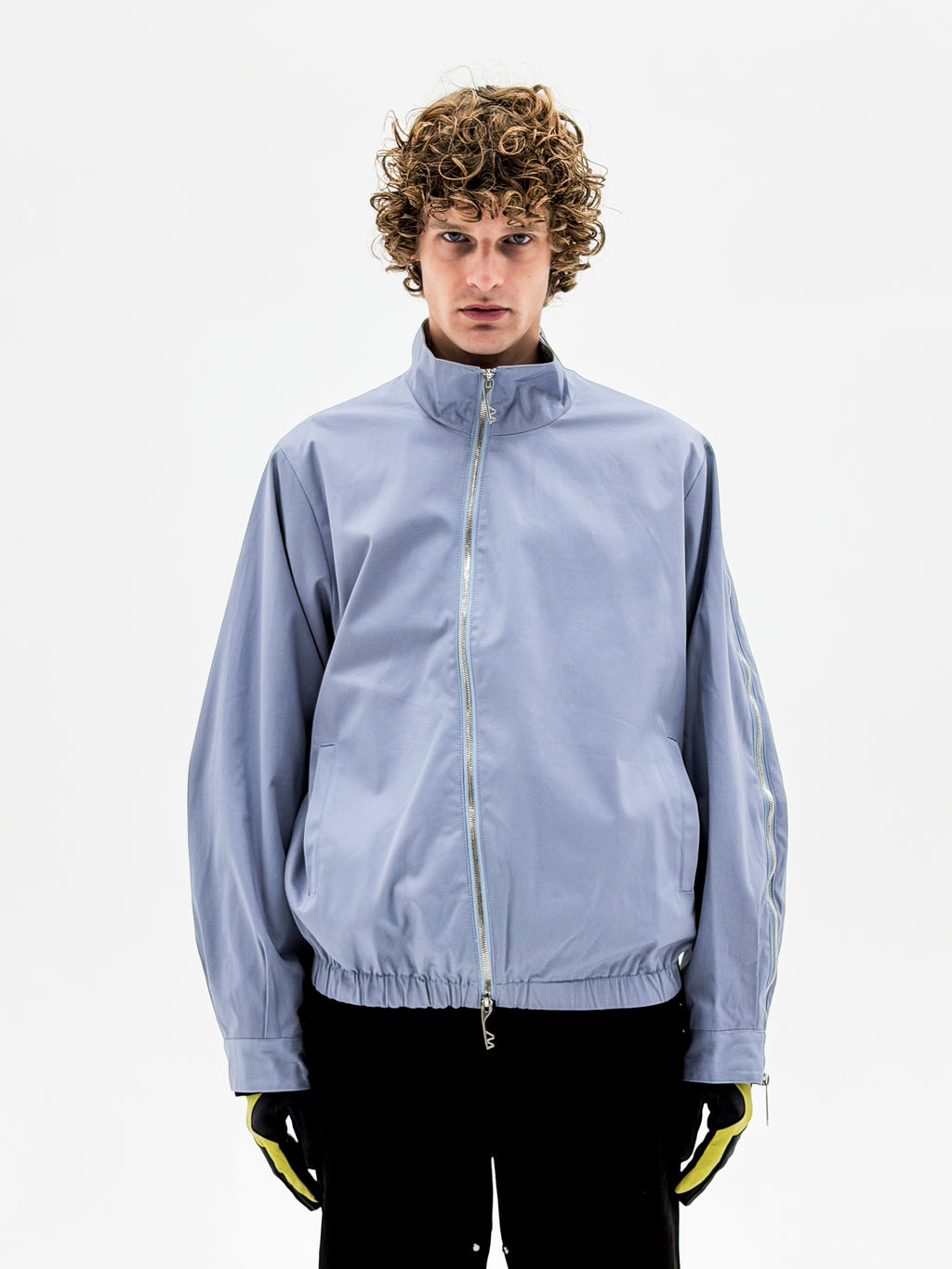 Asymmetrical Operator Zip Jacket (Sky Blue) Online Exclusive