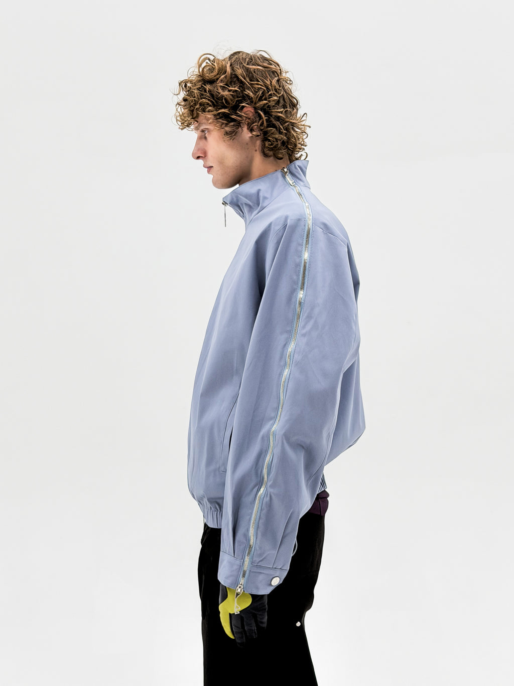 Asymmetrical Operator Zip Jacket (Sky Blue) Online Exclusive