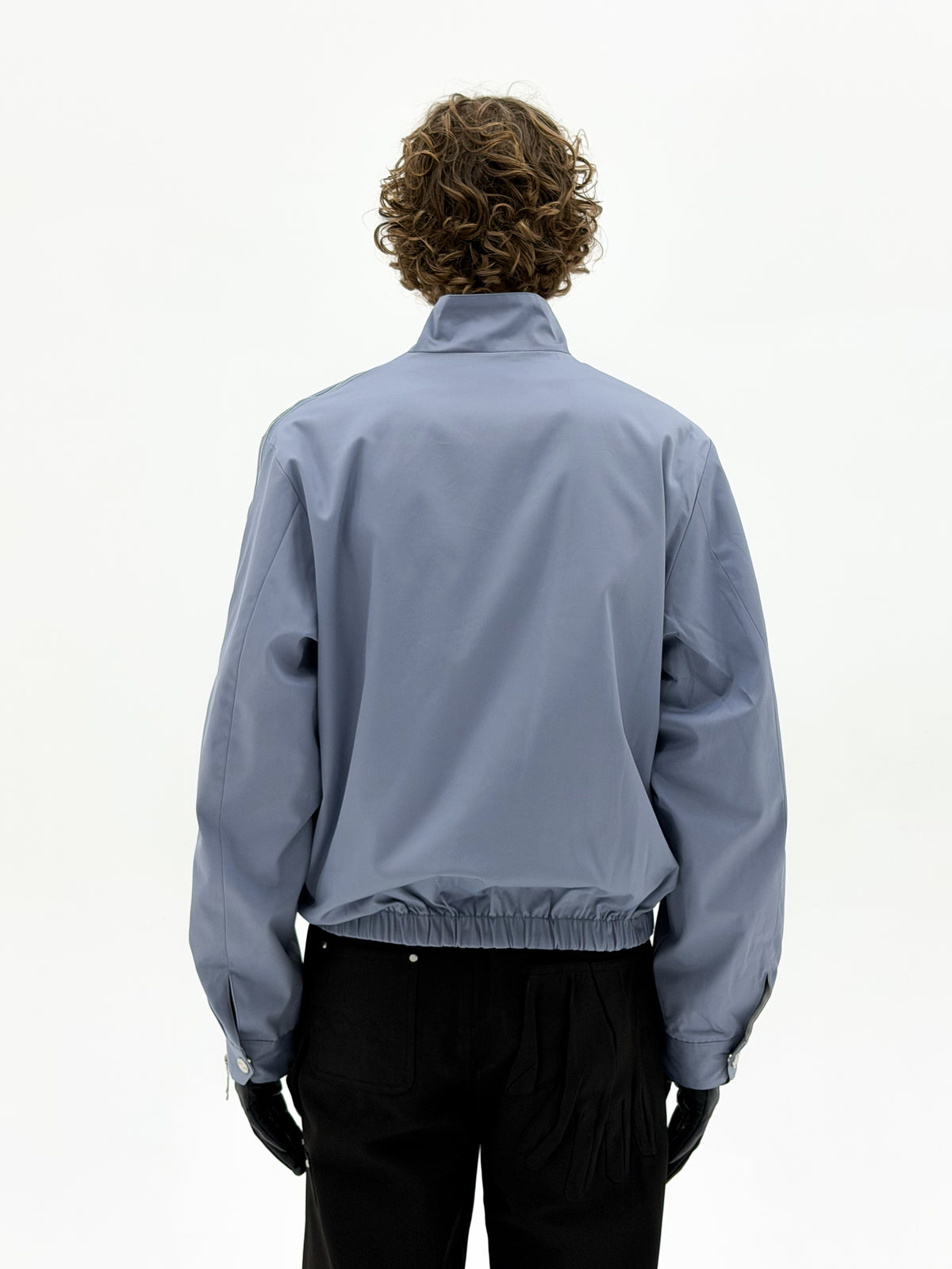 Asymmetrical Operator Zip Jacket (Sky Blue) Online Exclusive