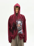 'Attack On Terror' OS Curved Zip Up Hoodie (Red)