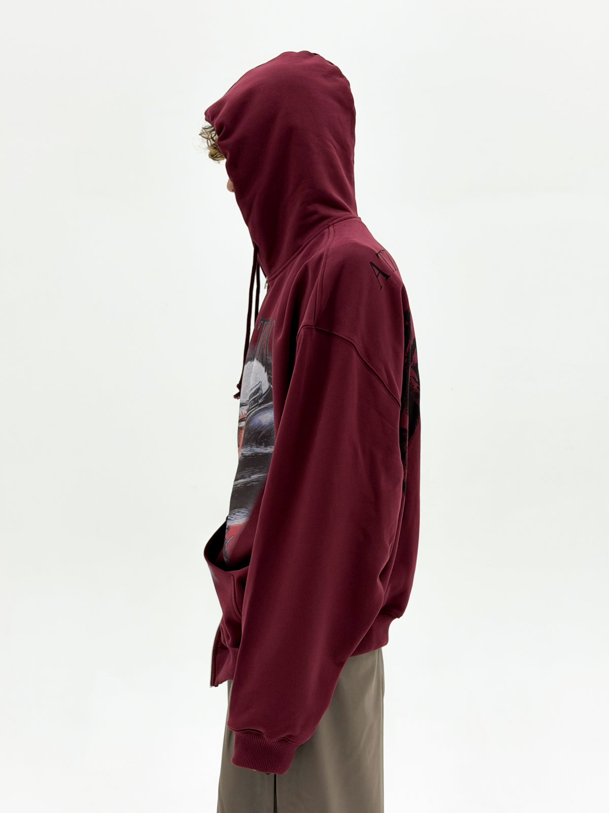 'Attack On Terror' OS Curved Zip Up Hoodie (Red)