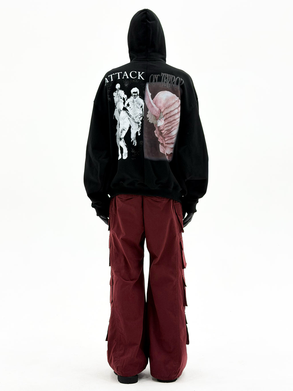 'Attack On Terror' OS Curved Zip Up Hoodie (Black)