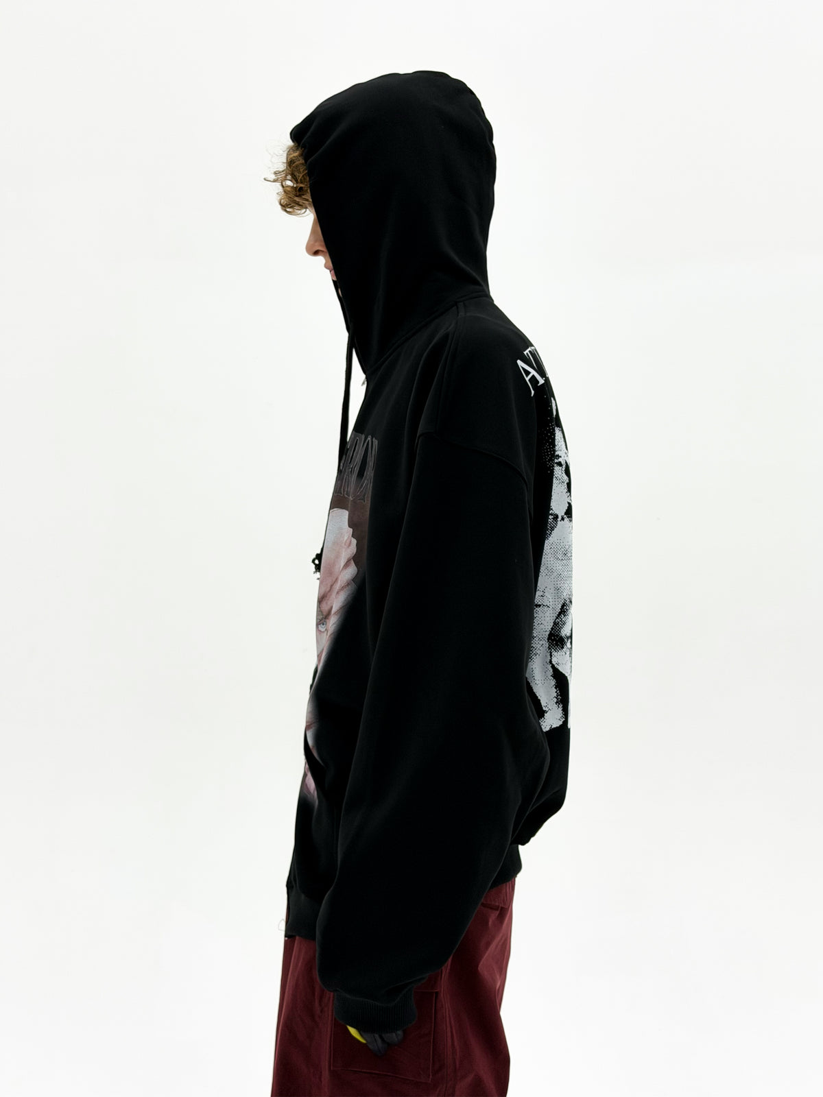 'Attack On Terror' OS Curved Zip Up Hoodie (Black)
