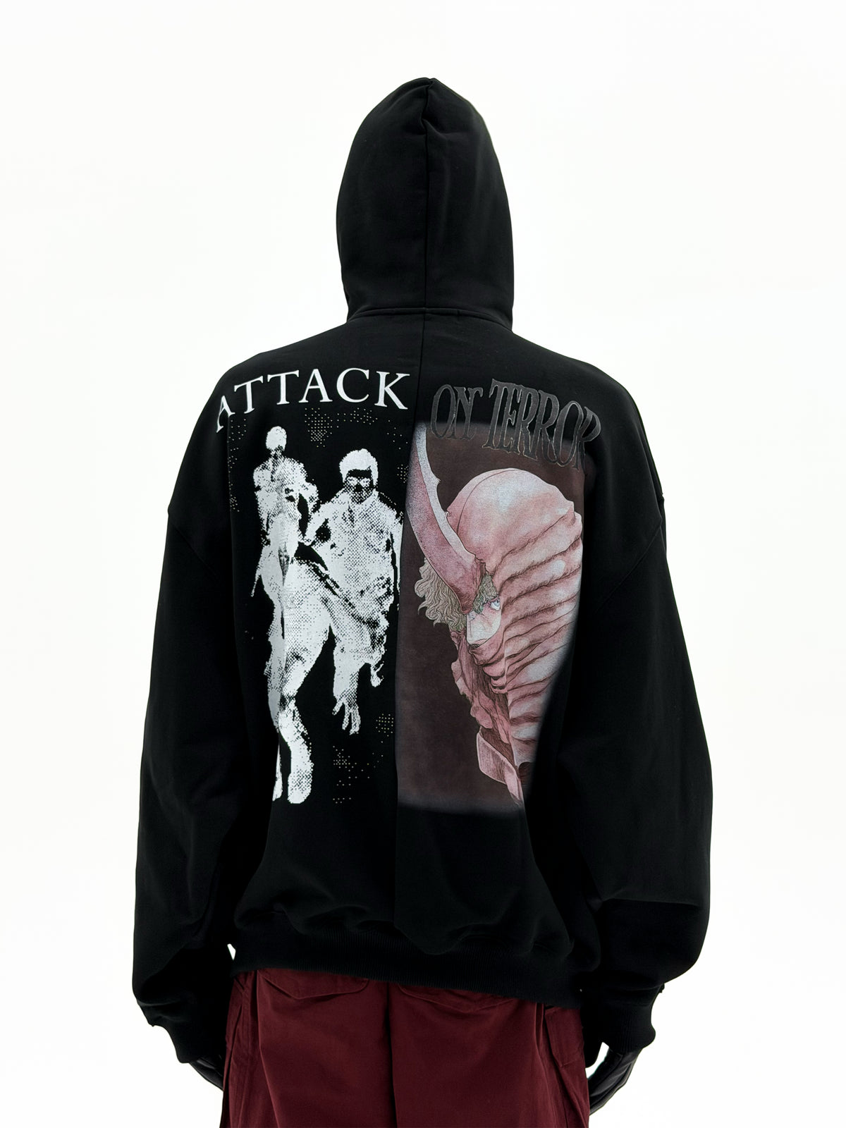 'Attack On Terror' OS Curved Zip Up Hoodie (Black)