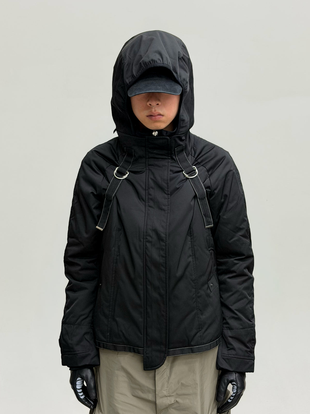 Bondage Flight Puffer Jacket (Black)